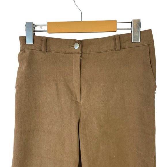OAK + FORT | Wide Leg Twill Pant 4218 Brown Small - Picture 5 of 7